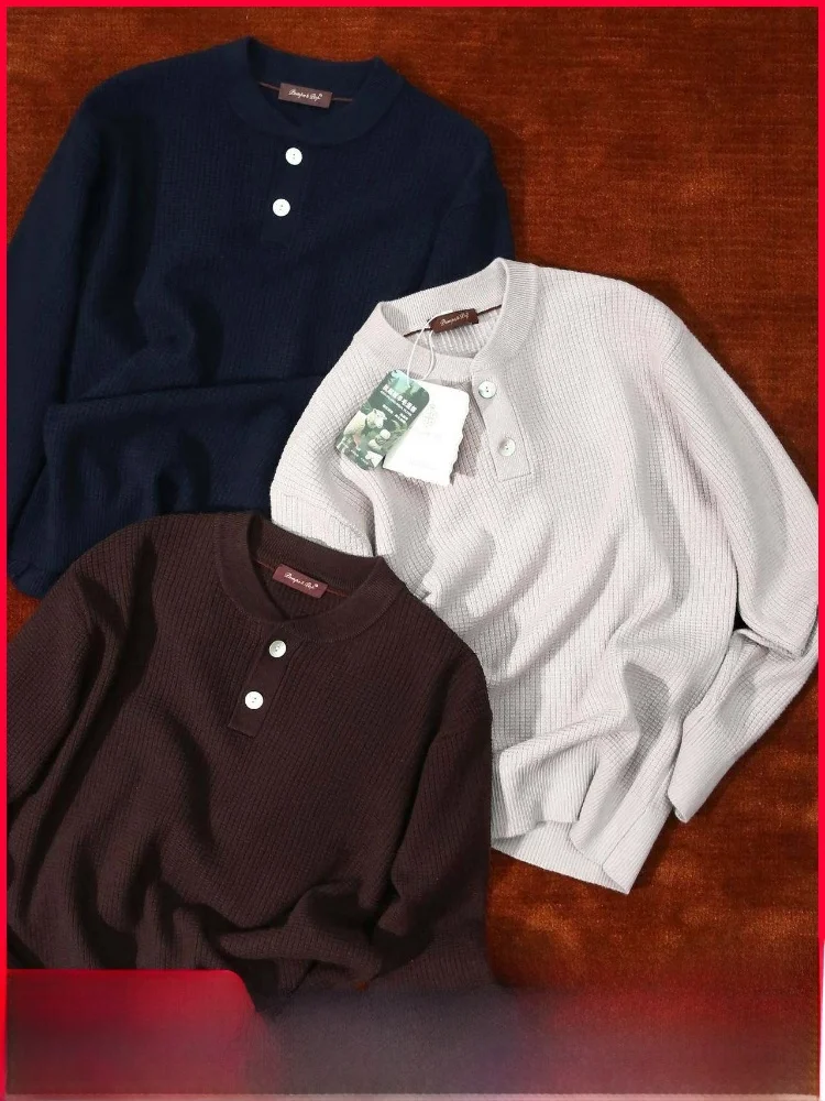 Briti Sle Henry Collar Knitted Sweater Wool Blend Men's Simple Faion Autumn Winter Outerwear Comfortable Regular Fit
Briti Sle Henry Collar Knitted Sweater Wool Blend Men's Simple Faion Autumn Winter Outerwear Comfortable Regular Fit