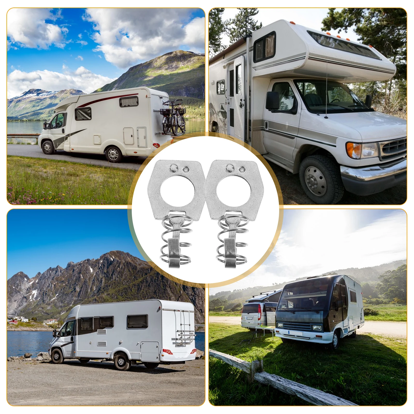 2 pcs Water Heater Door Lock Camper RV Hardware Installation Fastener Stainless Steel Compact Design Safety Protection 
2 pcs Water Heater Door Lock Camper RV Hardware Installation Fastener Stainless Steel Compact Design Safety Protection