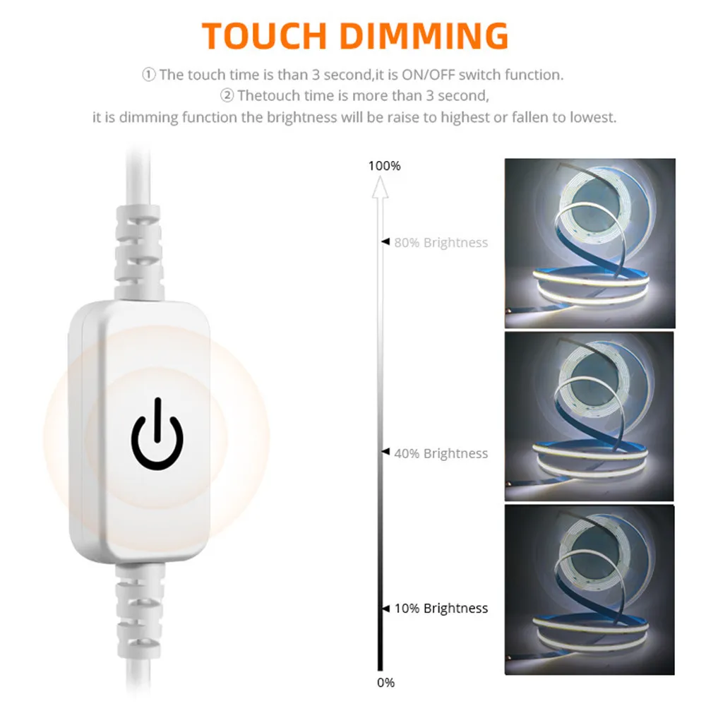 USB Touch Sensor Dimmer Switch DC 5V White / Black 0-100% Brightness Adjust Light Controller For USB 5V LED Strip
USB Touch Sensor Dimmer Switch DC 5V White / Black 0-100% Brightness Adjust Light Controller For USB 5V LED Strip