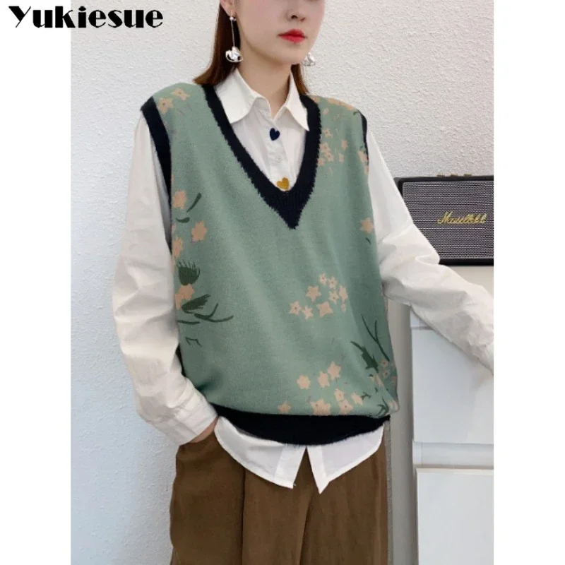 Printing Sweater Loose Fashion Casual Elegant Commuter Sleeveless Vest Tops Spring Women's Versatile Pullover V-neck Patchwork
Printing Sweater Loose Fashion Casual Elegant Commuter Sleeveless Vest Tops Spring Women's Versatile Pullover V-neck Patchwork