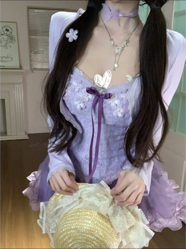 2025 Summer Retro Sweet 2 Piece Set Women Y2k Bow Flower Camislo + Elastic Mini Skirt Female Korean Design Elegant Chic Outfits
2025 Summer Retro Sweet 2 Piece Set Women Y2k Bow Flower Camislo + Elastic Mini Skirt Female Korean Design Elegant Chic Outfits