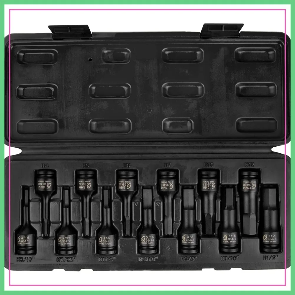 13 Pc SAE & Metric Impact Hex Driver Set, 3/8" Drive, Cr-Mo Steel
13 Pc SAE & Metric Impact Hex Driver Set, 3/8" Drive, Cr-Mo Steel