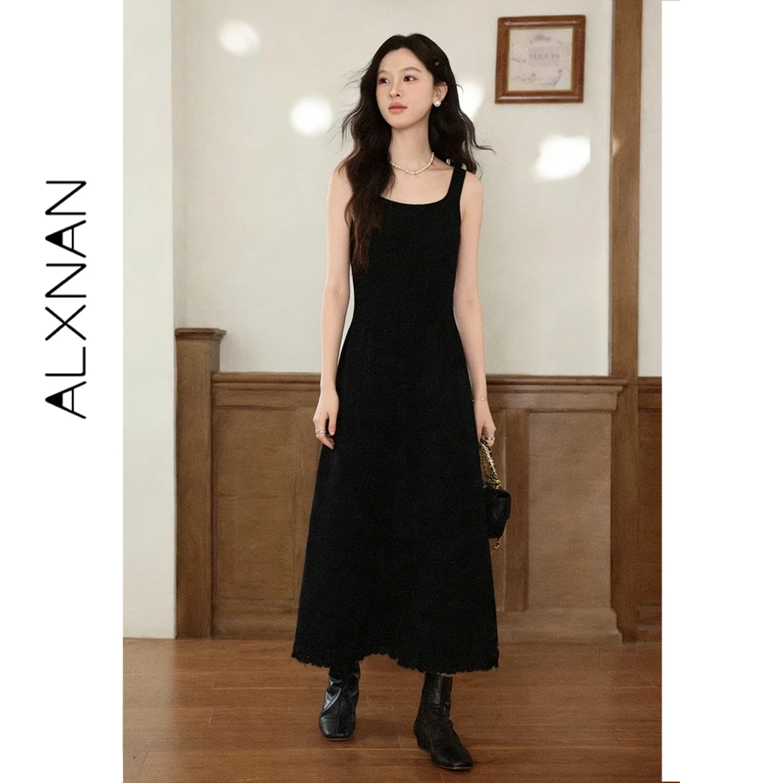 ALXNAN Black Sleeveless Dress 2026 Elegant New Spring Vest Dress Long Casual Slim-fit Fashion Party Female Clothing L60822
ALXNAN Black Sleeveless Dress 2026 Elegant New Spring Vest Dress Long Casual Slim-fit Fashion Party Female Clothing L60822