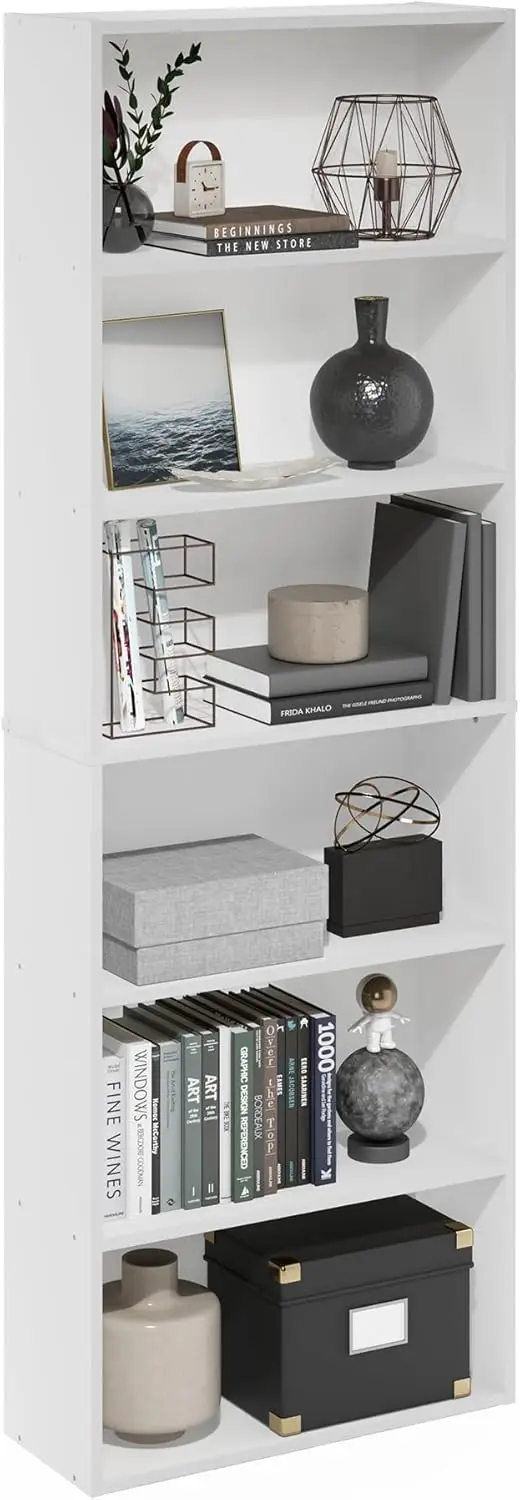 6-Tier Open Bookcase, White, 71.1" Tall, 15 lb per Shelf, Sturdy Composite Wood
6-Tier Open Bookcase, White, 71.1" Tall, 15 lb per Shelf, Sturdy Composite Wood