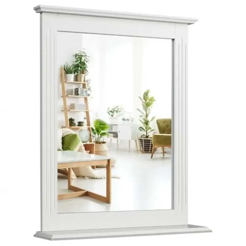 Wall-Mounted Multipurpose Vanity Mirror with Shelf-White
Wall-Mounted Multipurpose Vanity Mirror with Shelf-White