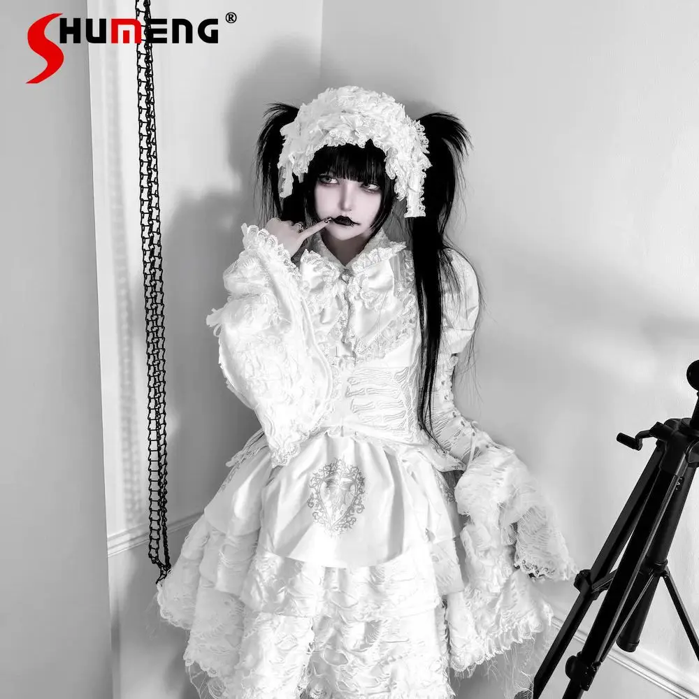 Japanese Harajuku Gothic Cool Girl Halloween Cosplay Dress Heavy Industry Lace Embroidery Corset Waist Seal Dresses Set Women
Japanese Harajuku Gothic Cool Girl Halloween Cosplay Dress Heavy Industry Lace Embroidery Corset Waist Seal Dresses Set Women