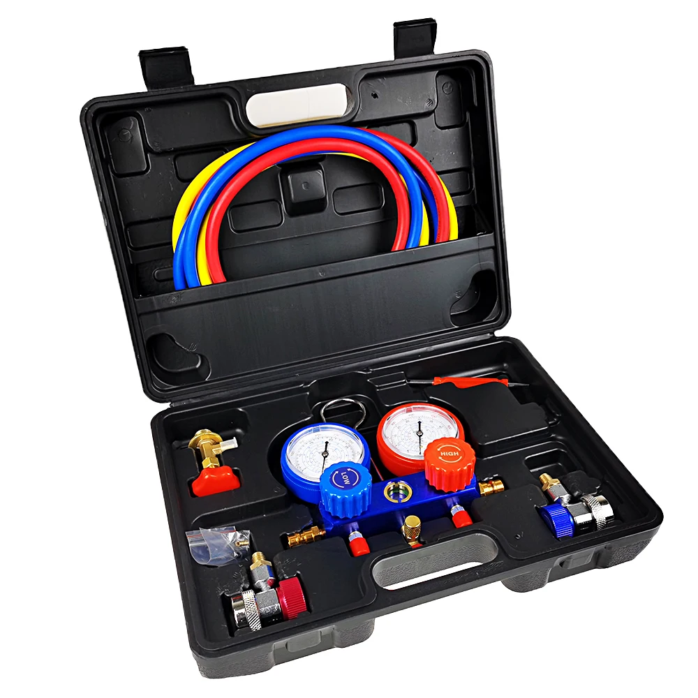 Tool Kit Set Car Air Conditioning Pressure Manifold Gauge Hose Adapter CT552 Refrigerant Pressure Gauge
Tool Kit Set Car Air Conditioning Pressure Manifold Gauge Hose Adapter CT552 Refrigerant Pressure Gauge