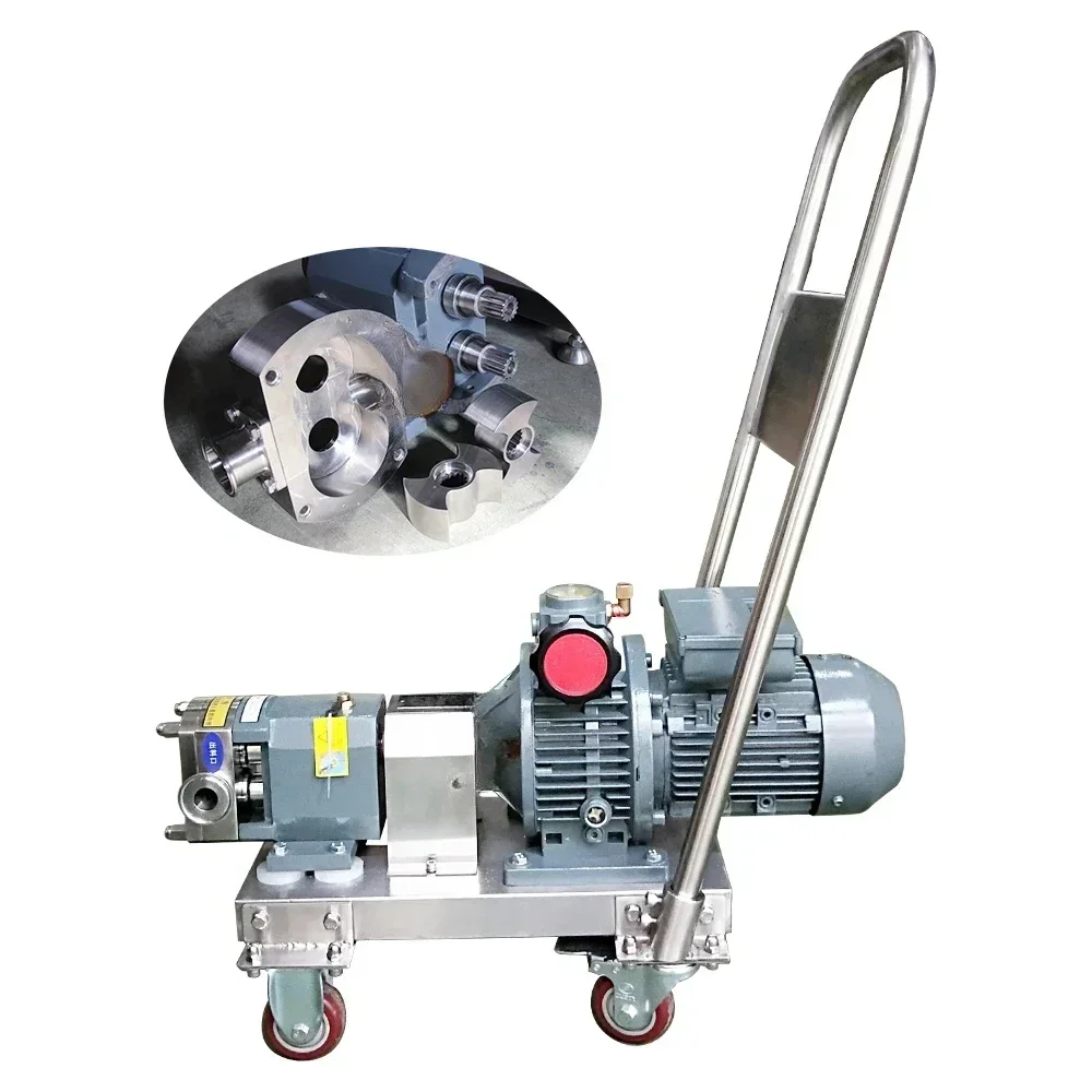 High-Viscosity Self-Priming Ice Cream Chocolate Sauce Jam Liquid Transfer Rotor High Viscosity Honey Lobe Pump With Hand Car
High-Viscosity Self-Priming Ice Cream Chocolate Sauce Jam Liquid Transfer Rotor High Viscosity Honey Lobe Pump With Hand Car