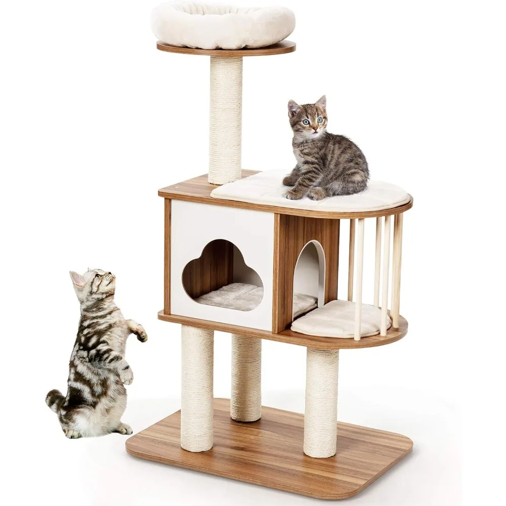 Tangkula Modern Wood Cat Tree, 46 Inches Cat Tower with Platform, Cat Activity Center with Scratching Posts and Washable Cushion
Tangkula Modern Wood Cat Tree, 46 Inches Cat Tower with Platform, Cat Activity Center with Scratching Posts and Washable Cushion