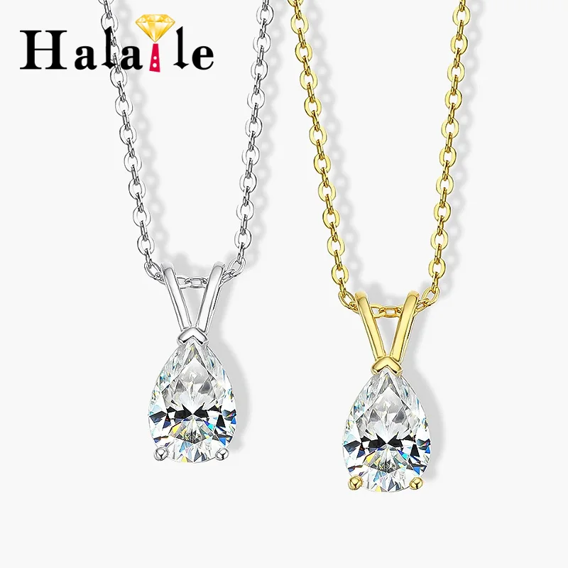Halaile D Color Pear Cut Moissanite S925 Sterling Silver Pendant Necklace with GRA Neckchain Fine jewelry Sparkly Gift for Women
Halaile D Color Pear Cut Moissanite S925 Sterling Silver Pendant Necklace with GRA Neckchain Fine jewelry Sparkly Gift for Women