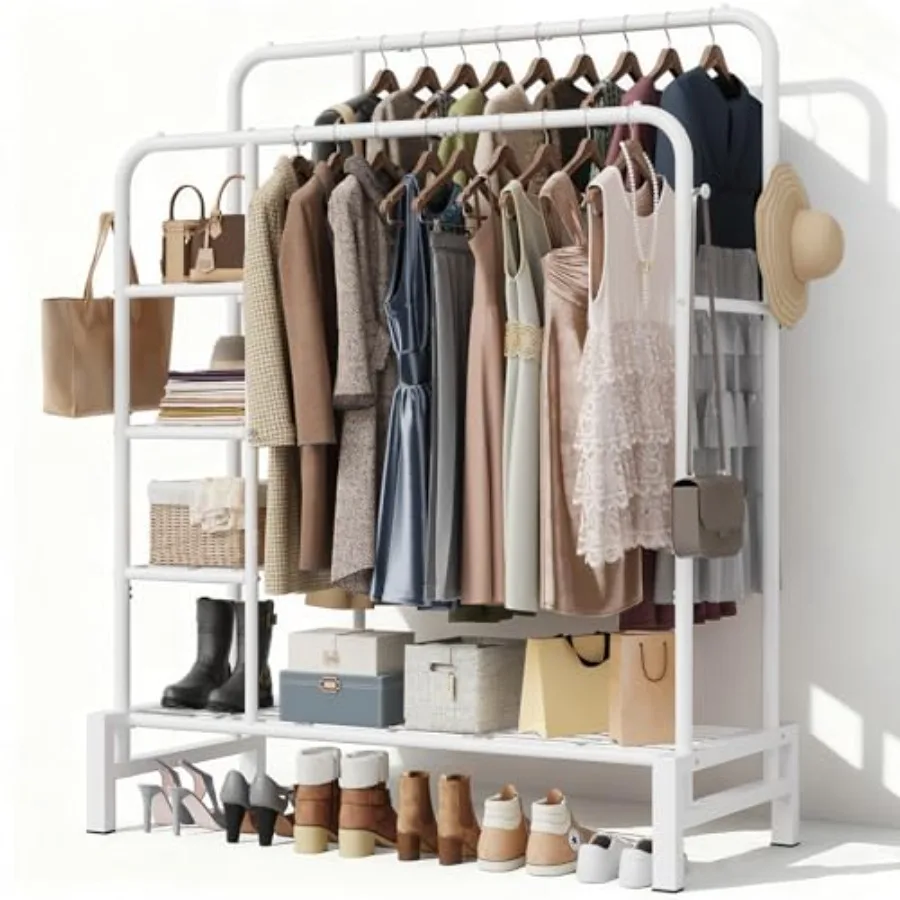 Clothes Rack for Hanging Clothes Double Rods Clothing Rack with 3 Tier Storage Shelves Multifunctional Heavy Duty Clothes Rack
Clothes Rack for Hanging Clothes Double Rods Clothing Rack with 3 Tier Storage Shelves Multifunctional Heavy Duty Clothes Rack