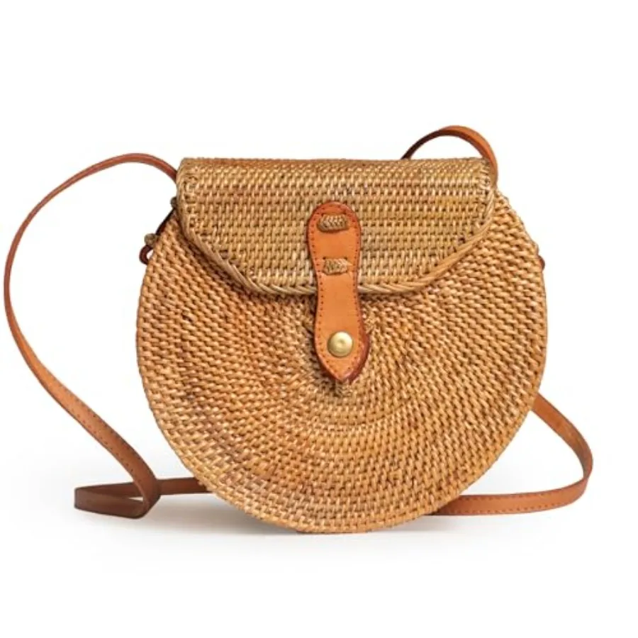 Novum Crafts Round Rattan Bag for Women - Handmade Ata Wicker Woven Purse - Circle, Square, Brown Straw Boho Bags Handmade, Ata
Novum Crafts Round Rattan Bag for Women - Handmade Ata Wicker Woven Purse - Circle, Square, Brown Straw Boho Bags Handmade, Ata