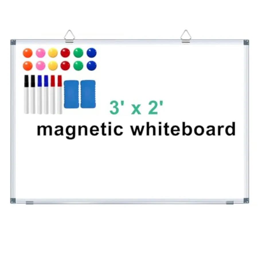 3' x 2' Magnetic Whiteboard Large Dry Erase White Board 36"x24" Aluminum Presentation Whiteboard with Long Pen Tray, 6 Markers,
3' x 2' Magnetic Whiteboard Large Dry Erase White Board 36"x24" Aluminum Presentation Whiteboard with Long Pen Tray, 6 Markers,