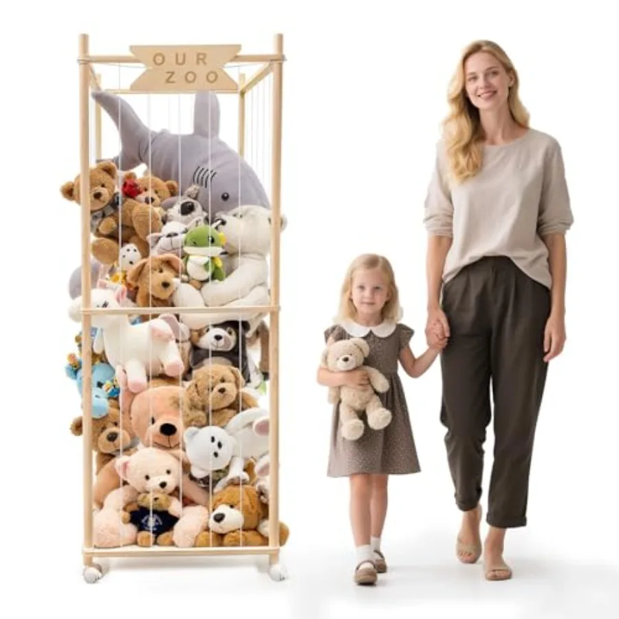 Stuffed Animal Storage Zoo with Wheels Wooden Large Stuff Animals Plushies Holder 22.5" D x 22.5" W x 64" H Toy Organizer Stora
Stuffed Animal Storage Zoo with Wheels Wooden Large Stuff Animals Plushies Holder 22.5" D x 22.5" W x 64" H Toy Organizer Stora