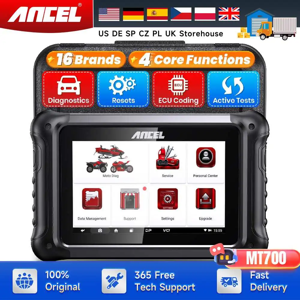 ANCEL MT700 Motorcycle Diagnostic Tool for Harley BMW Kawasaki Suzuki Piaggio Ducati Obd2 Scanner 31+ Function 16 Brand-Specific
ANCEL MT700 Motorcycle Diagnostic Tool for Harley BMW Kawasaki Suzuki Piaggio Ducati Obd2 Scanner 31+ Function 16 Brand-Specific