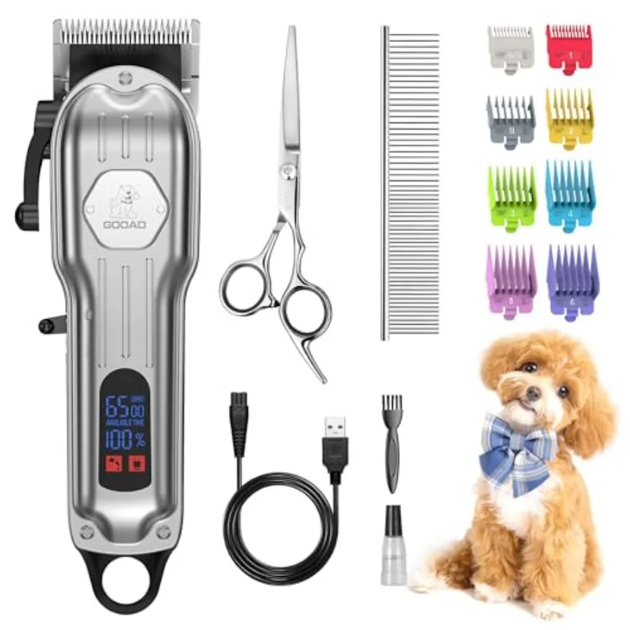 Dog Grooming Kit for Heavy Thick HairandCoats, Low Noise Dog Hair Trimmer, Rechargeable Cordless Pet Shaver with Stainless Stee
Dog Grooming Kit for Heavy Thick HairandCoats, Low Noise Dog Hair Trimmer, Rechargeable Cordless Pet Shaver with Stainless Stee
