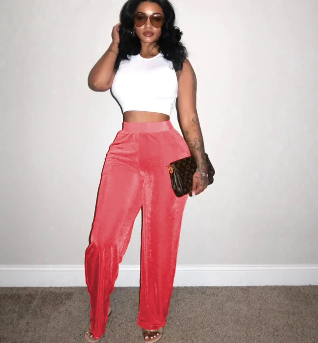 2024 Summer Casual Solid Color Velvet Cloth Pants Women Micro Flared Pants Office Ladys Pants
2024 Summer Casual Solid Color Velvet Cloth Pants Women Micro Flared Pants Office Ladys Pants