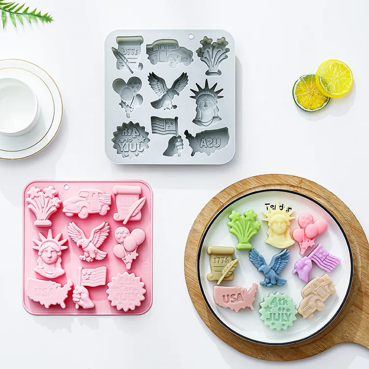 9-hole Independence Day Celebration Silicone Mold Fondant Candy Chocolate Mould Holiday Epoxy Resin Mold Baking Accessories
9-hole Independence Day Celebration Silicone Mold Fondant Candy Chocolate Mould Holiday Epoxy Resin Mold Baking Accessories