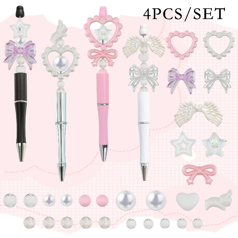 4pcs Simple Ins Style Diy Bead Pen Set Butterfly Knot Love Design Gift For Handmade Lovers Office Supplies Reward Students
4pcs Simple Ins Style Diy Bead Pen Set Butterfly Knot Love Design Gift For Handmade Lovers Office Supplies Reward Students