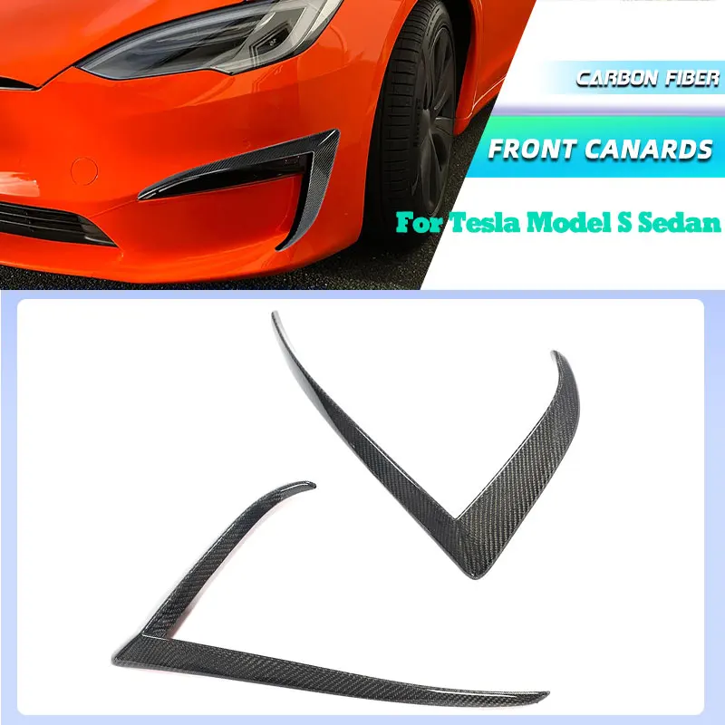 Full Carbon Fiber Car Front Bumper Canards for Tesla Model S Sedan 4-Door 2021-2024 Racing Front Air Vent Trims Fins Body Kits
Full Carbon Fiber Car Front Bumper Canards for Tesla Model S Sedan 4-Door 2021-2024 Racing Front Air Vent Trims Fins Body Kits