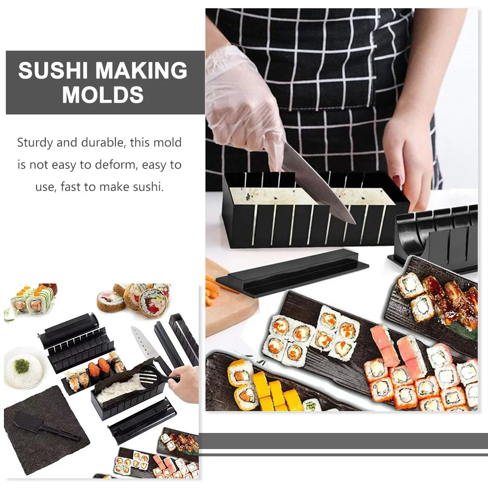 10pcs Mold Kit Plastic Making Tools Compact Rice Roll Makers Diy Home Use Sushi Pressers Multi-Use Sushi Roller Molds
10pcs Mold Kit Plastic Making Tools Compact Rice Roll Makers Diy Home Use Sushi Pressers Multi-Use Sushi Roller Molds