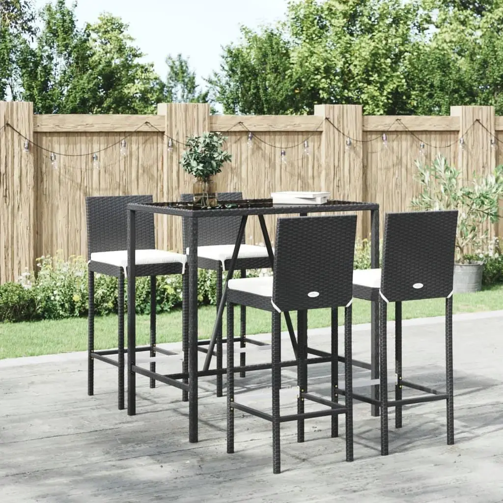 Stylish Black PE Rattan Garden Bar Set with Powder Coated Steel Frame and Tempered Glass Table Outdoor Furniture
Stylish Black PE Rattan Garden Bar Set with Powder Coated Steel Frame and Tempered Glass Table Outdoor Furniture