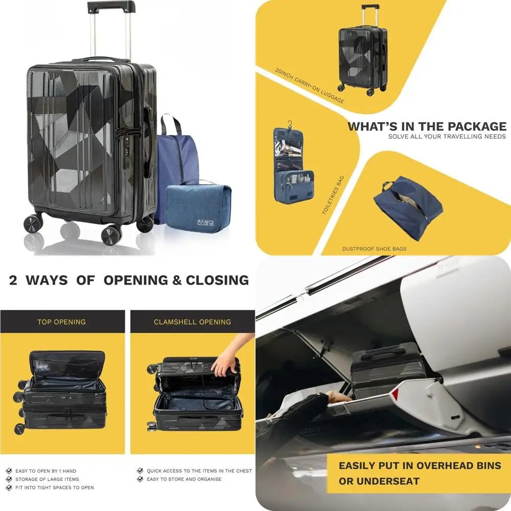 Расширяемая ручная кладь 22x14x9, жесткий чемодан, одобренный TSA, легкая дорожная сумка, черный
Расширяемая ручная кладь 22x14x9, жесткий чемодан, одобренный TSA, легкая дорожная сумка, черный