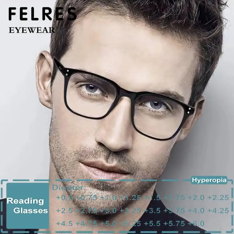 Fashion Men Anti-Blue Light Reading Glasses TR90 Black Square Personality Presbyopia Eyeglasses Women Far Sight Optical Eyewear
Fashion Men Anti-Blue Light Reading Glasses TR90 Black Square Personality Presbyopia Eyeglasses Women Far Sight Optical Eyewear