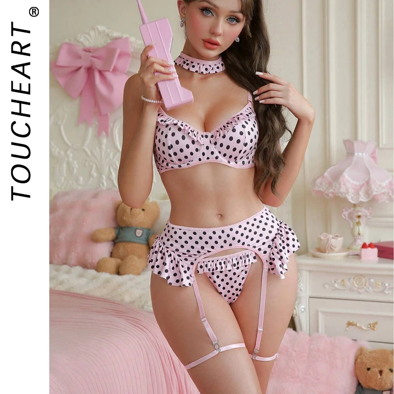Toucheart Sexy Clothes Women Lingerie Hot Sweet Polka Dot Sexy Lingerie Suspender Socks Collar Set Pink Garters Underwear Set
Toucheart Sexy Clothes Women Lingerie Hot Sweet Polka Dot Sexy Lingerie Suspender Socks Collar Set Pink Garters Underwear Set