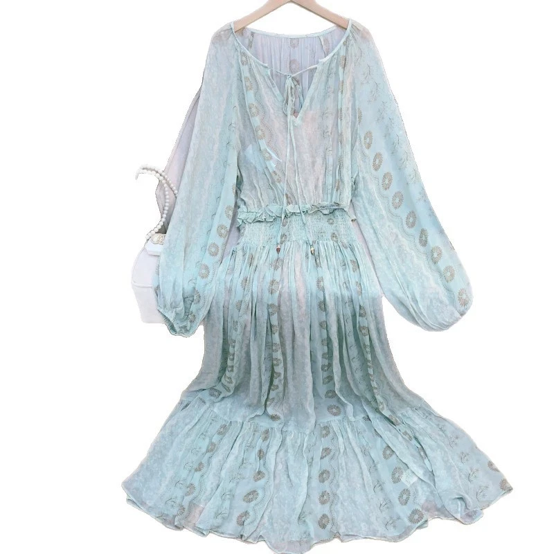 2026 Deep V Collar Lantern Sleeves Long Women Dress Green Print Bohemian Beach Holiday Dresses For Womens 51805
2026 Deep V Collar Lantern Sleeves Long Women Dress Green Print Bohemian Beach Holiday Dresses For Womens 51805