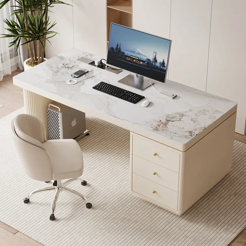 Cream wind computer desk large capacity rock slab desktop computer desk high-end office rangement bureau workshop furniture
Cream wind computer desk large capacity rock slab desktop computer desk high-end office rangement bureau workshop furniture