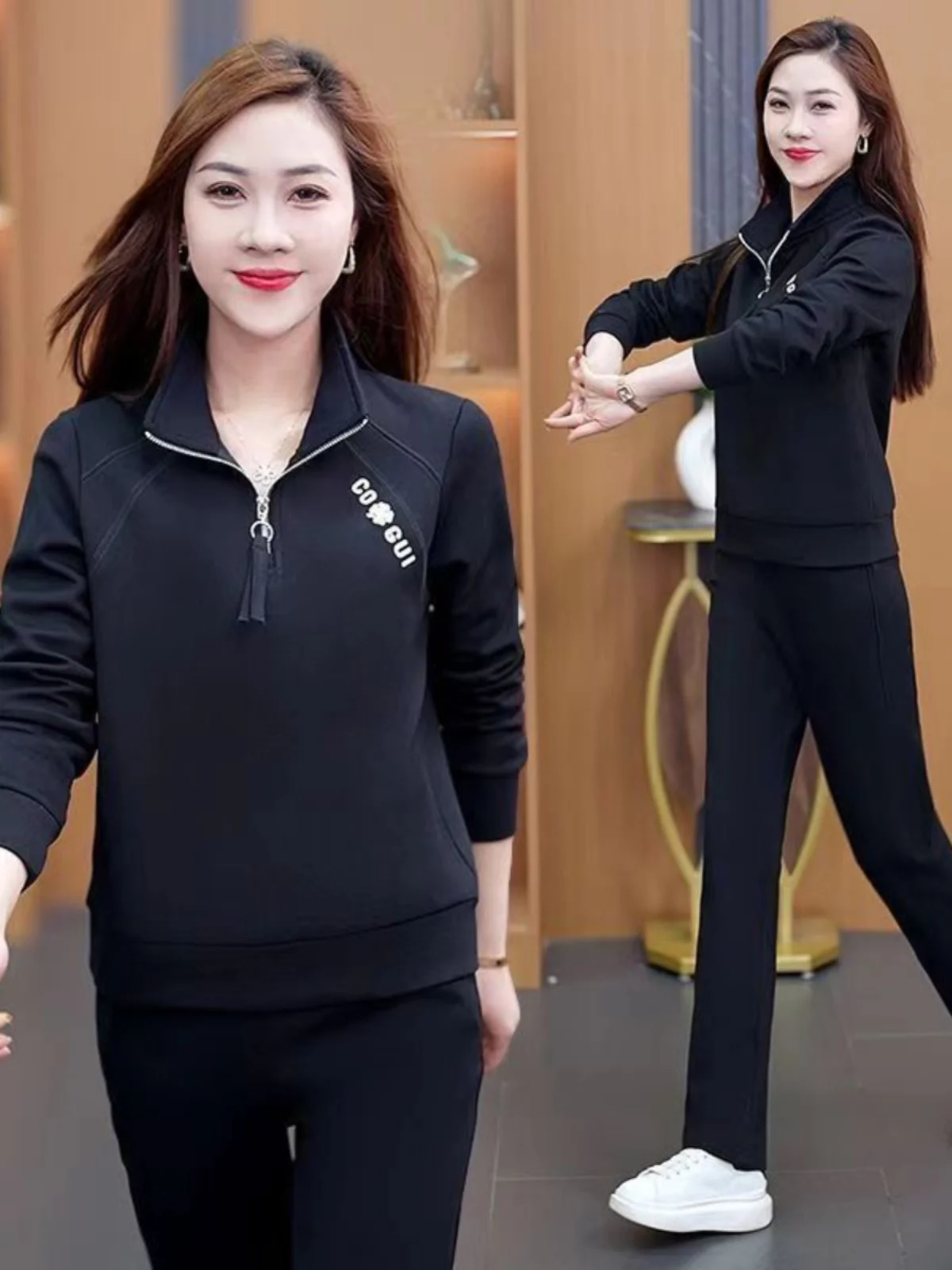 Casual Sportswear Set Women's Loose Slimming Faionable Running Suit Two-Piece Set Spring Autumn New Sle Age-Defng
Casual Sportswear Set Women's Loose Slimming Faionable Running Suit Two-Piece Set Spring Autumn New Sle Age-Defng