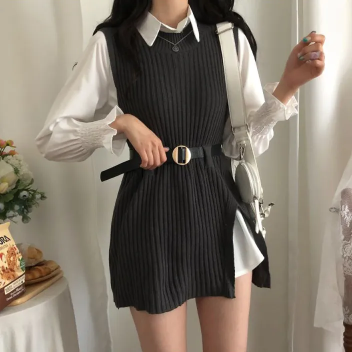 Chic Versatile Mid-Length irt Dr Knitted Belted Waist Asymmetrical Two-Piece Set Women's Faion Korean Sle Spring Season
Chic Versatile Mid-Length irt Dr Knitted Belted Waist Asymmetrical Two-Piece Set Women's Faion Korean Sle Spring Season