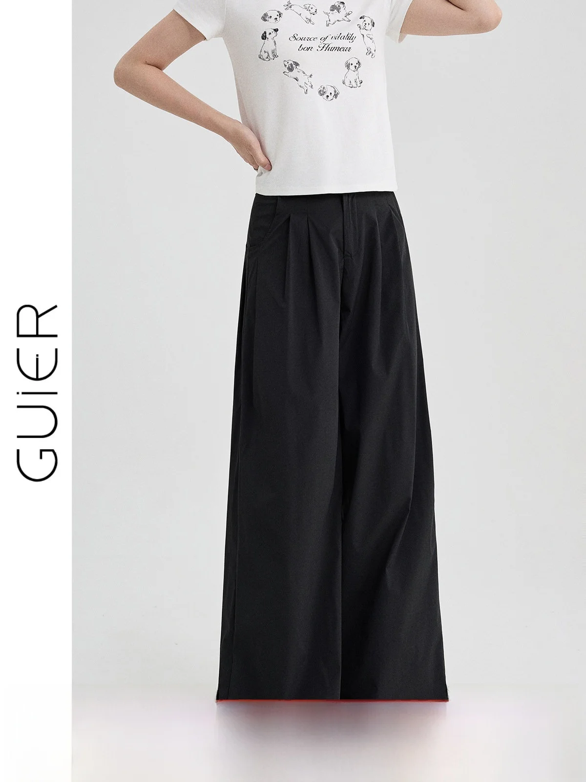 Guier High Waist Wide Leg Casual Pants Women's Summer Loose Straight Folded Slimming Black Wide Leg Pants Casual Trousers
Guier High Waist Wide Leg Casual Pants Women's Summer Loose Straight Folded Slimming Black Wide Leg Pants Casual Trousers