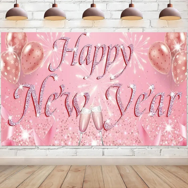 Happy New Year Backdrop Banner Supplies Pink and Rose Gold Background for Photography Party Decorations Photo Booth Studio Props
Happy New Year Backdrop Banner Supplies Pink and Rose Gold Background for Photography Party Decorations Photo Booth Studio Props