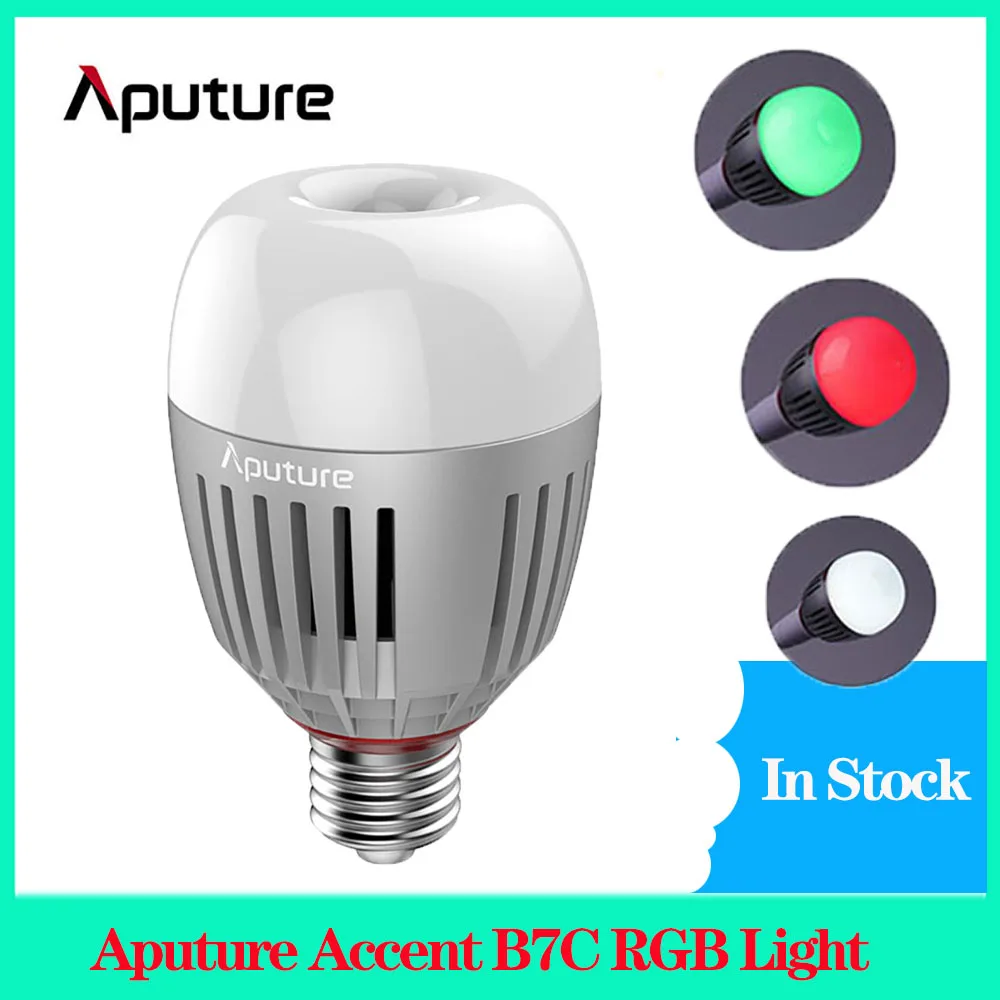 Aputure B7C RGB Smart LED Light Bulb CRI 2000K-10000K App Control Photography Lights for Photographic Lighting Camera
Aputure B7C RGB Smart LED Light Bulb CRI 2000K-10000K App Control Photography Lights for Photographic Lighting Camera