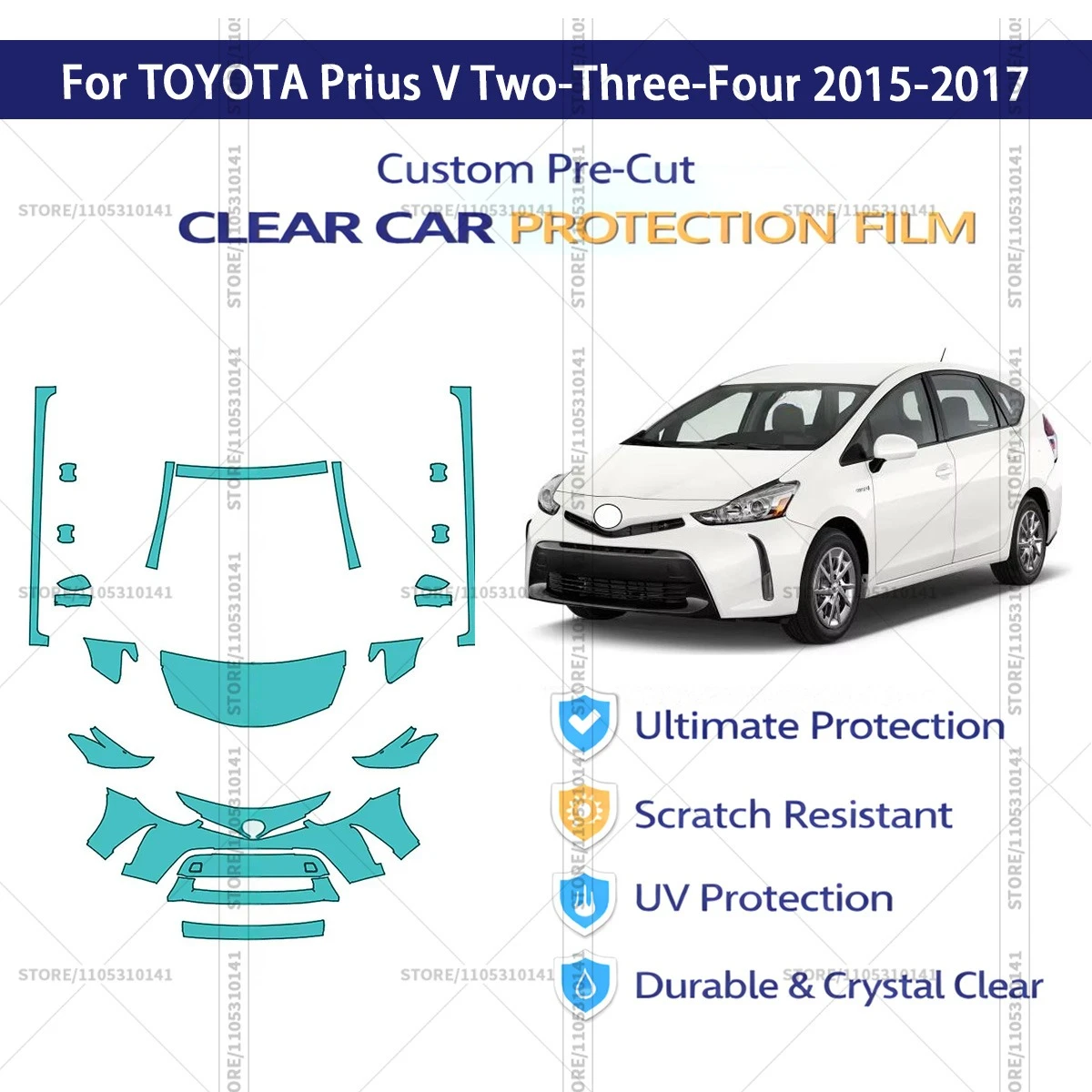 Pre-Cut Paint Protection Film PPF Transparent Car Film Professional Automotive PPF For TOYOTA Prius V Two-Three-Four 2015-2017
Pre-Cut Paint Protection Film PPF Transparent Car Film Professional Automotive PPF For TOYOTA Prius V Two-Three-Four 2015-2017