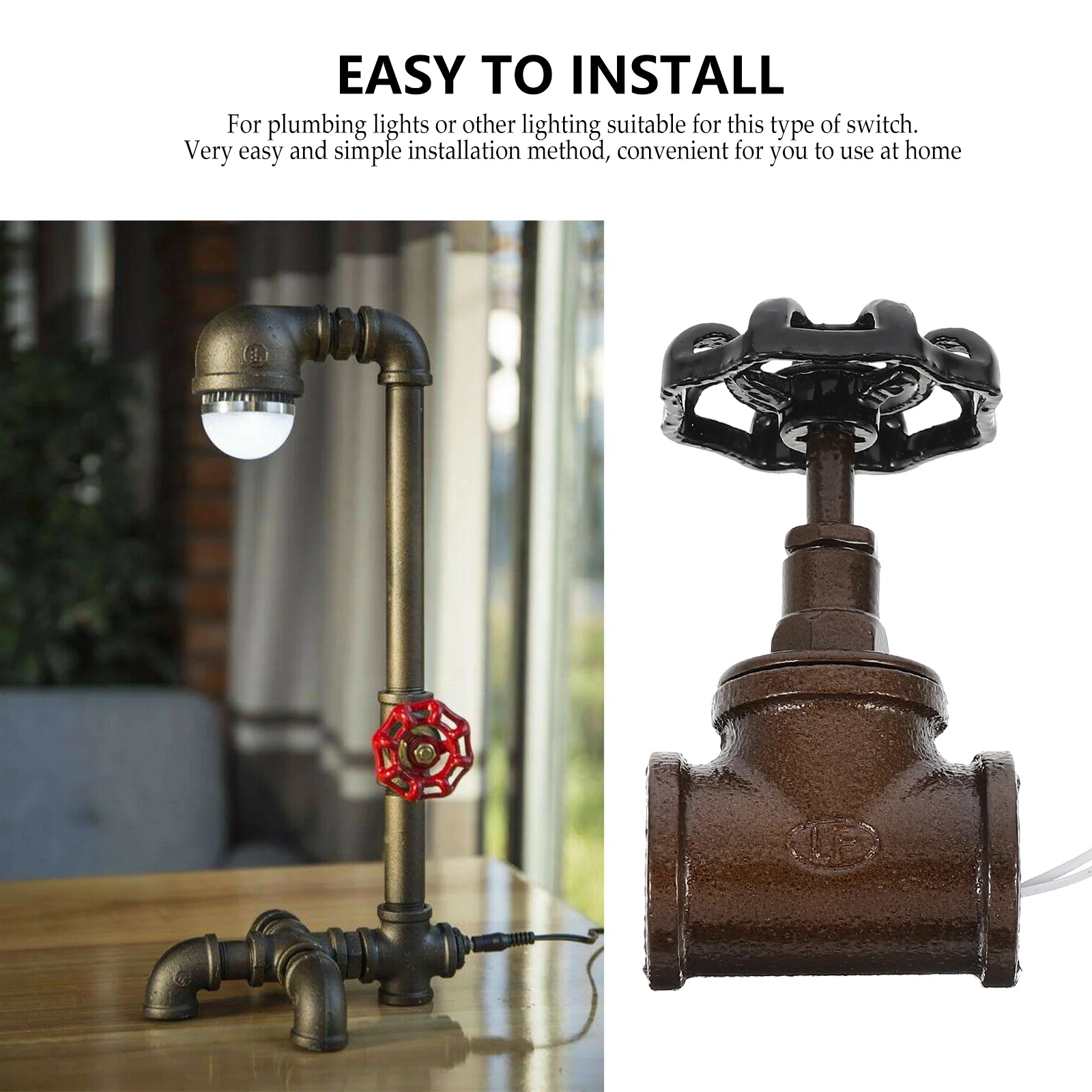 Retro Iron Pipe Light Switch Stop Valves Simple Home Decor Lamp Wire Easy Install Clean Vintage Night Lamp Steampunk Style
Retro Iron Pipe Light Switch Stop Valves Simple Home Decor Lamp Wire Easy Install Clean Vintage Night Lamp Steampunk Style