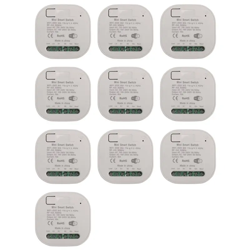 【DIGITAL GADGET】10X Tuya WIFI RF433 Receiver 16A Wifi Smart Switch 433Mhz Remote Control Smart Timer Switch For Alexa Google Hom
【DIGITAL GADGET】10X Tuya WIFI RF433 Receiver 16A Wifi Smart Switch 433Mhz Remote Control Smart Timer Switch For Alexa Google Hom