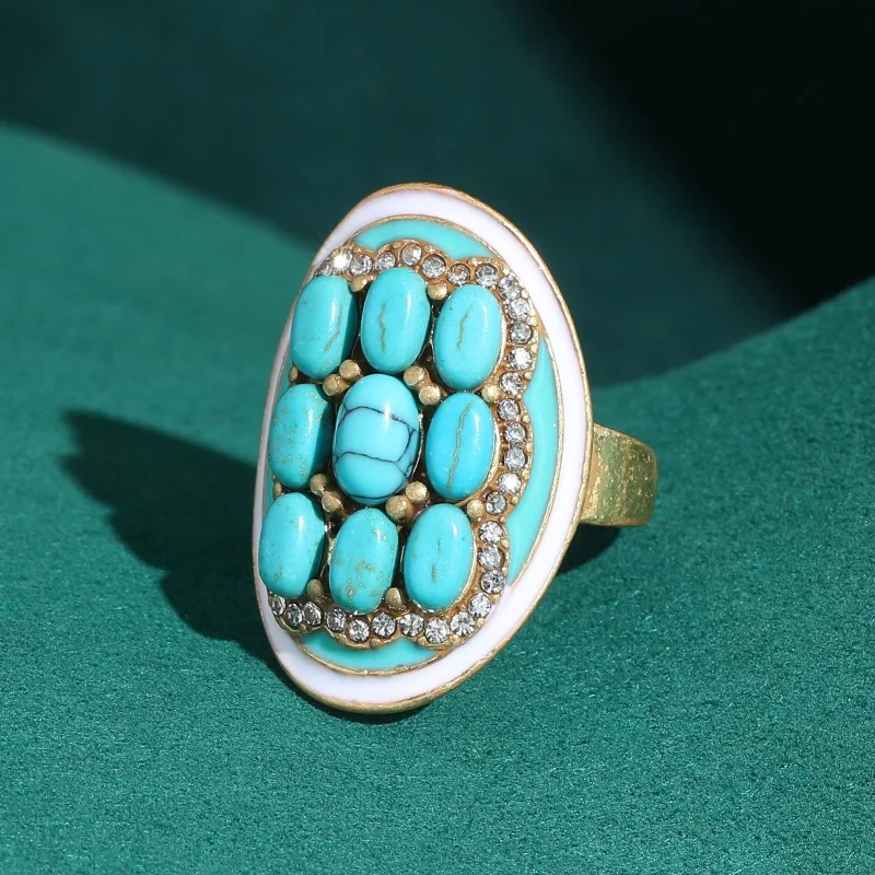 Vintage Turquoise Rings Woman Large Oval High Quality Jewelry Luxury Brand Designer Gold Plated Birthday Trends 2026 Accessories
Vintage Turquoise Rings Woman Large Oval High Quality Jewelry Luxury Brand Designer Gold Plated Birthday Trends 2026 Accessories