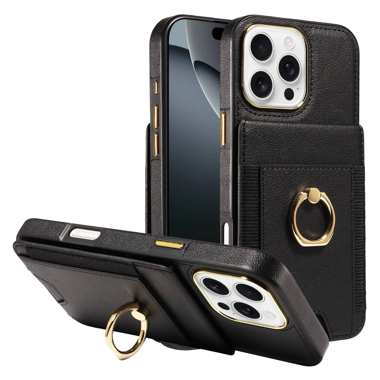 For iPhone 16e/16/15/14 Wallet Case with Credit Card Holder and 360° Rotation Ring Stand, RFID Block Flip Leather Shockproof
For iPhone 16e/16/15/14 Wallet Case with Credit Card Holder and 360° Rotation Ring Stand, RFID Block Flip Leather Shockproof
