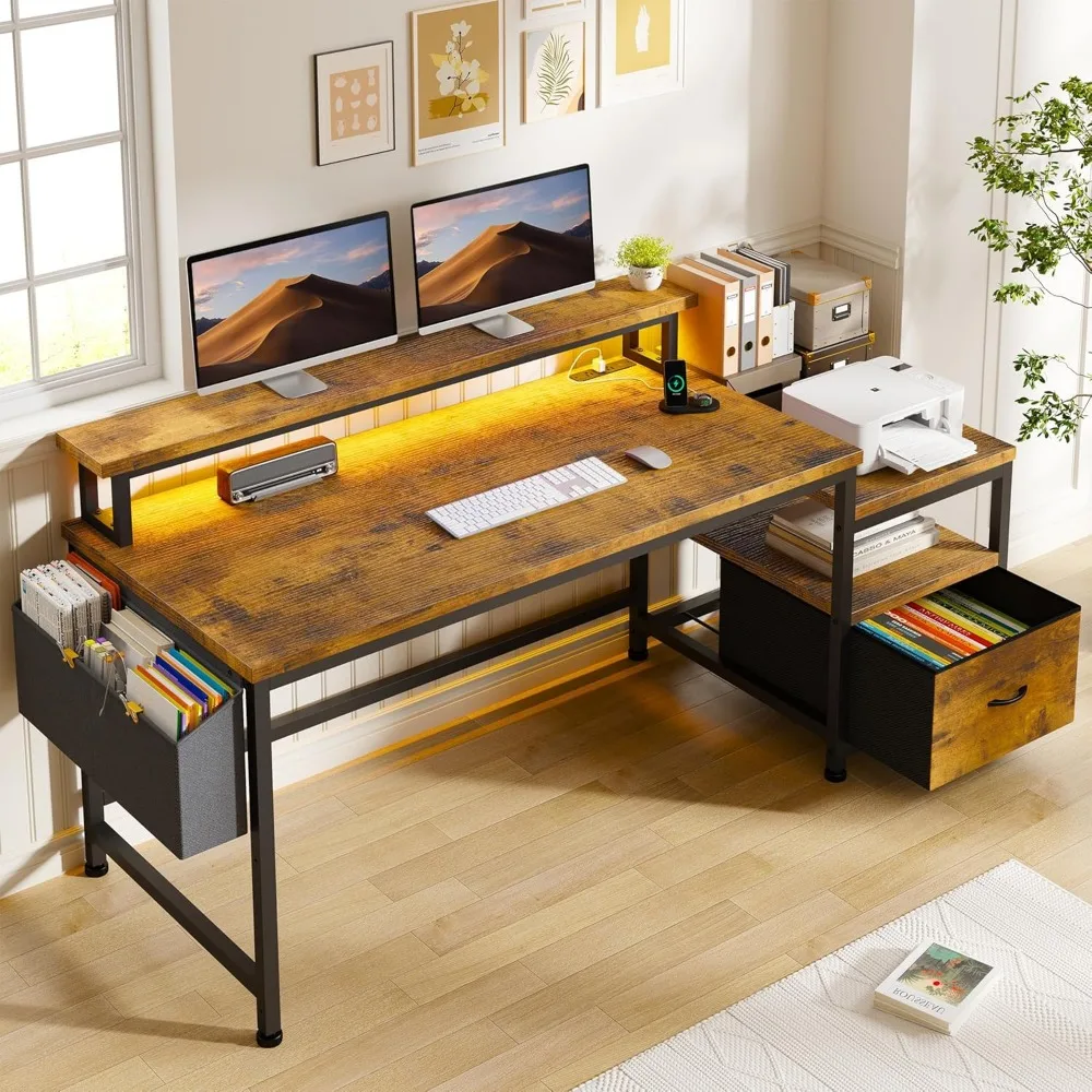 57" Computer Desk with Drawers and Printer Space,Office Desk with Power Outlets,Home Office Desks with File Drawers Cabinet,Stu
57" Computer Desk with Drawers and Printer Space,Office Desk with Power Outlets,Home Office Desks with File Drawers Cabinet,Stu