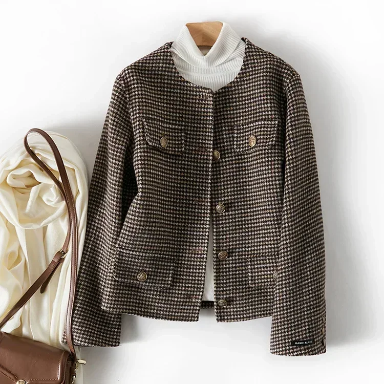 Retro temperament fan double-sided woolen coat women's short woolen coat 2024 spring and autumn Xiaoxiangfeng coat women's
Retro temperament fan double-sided woolen coat women's short woolen coat 2024 spring and autumn Xiaoxiangfeng coat women's