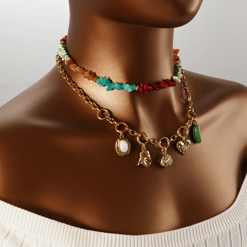 Necklace Women's Pendant Fashion Jewelry Personal Stainless Steel Love Necklace Valentine's Day Gift Color Natural Stone Choker
Necklace Women's Pendant Fashion Jewelry Personal Stainless Steel Love Necklace Valentine's Day Gift Color Natural Stone Choker