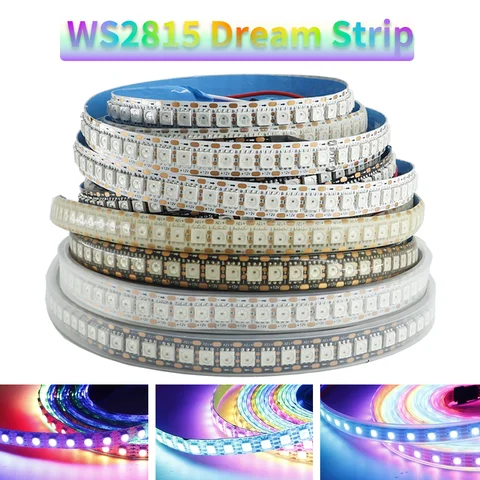 WS2815 12V Dream Color LED Strip 1M-5M 30 60 74 96 144 LEDs Smart 5050 RGB Addressable LED Lights Lamp IP30 IP65 IP67