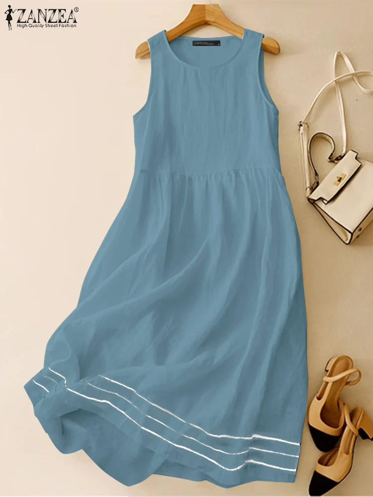 ZANZEA 2024 Fashion Summer Sleeveless Casual Mid-calf Dress Women Vintage A-line Holiday Beach Vestido Sarafans Cotton Sundress
ZANZEA 2024 Fashion Summer Sleeveless Casual Mid-calf Dress Women Vintage A-line Holiday Beach Vestido Sarafans Cotton Sundress
