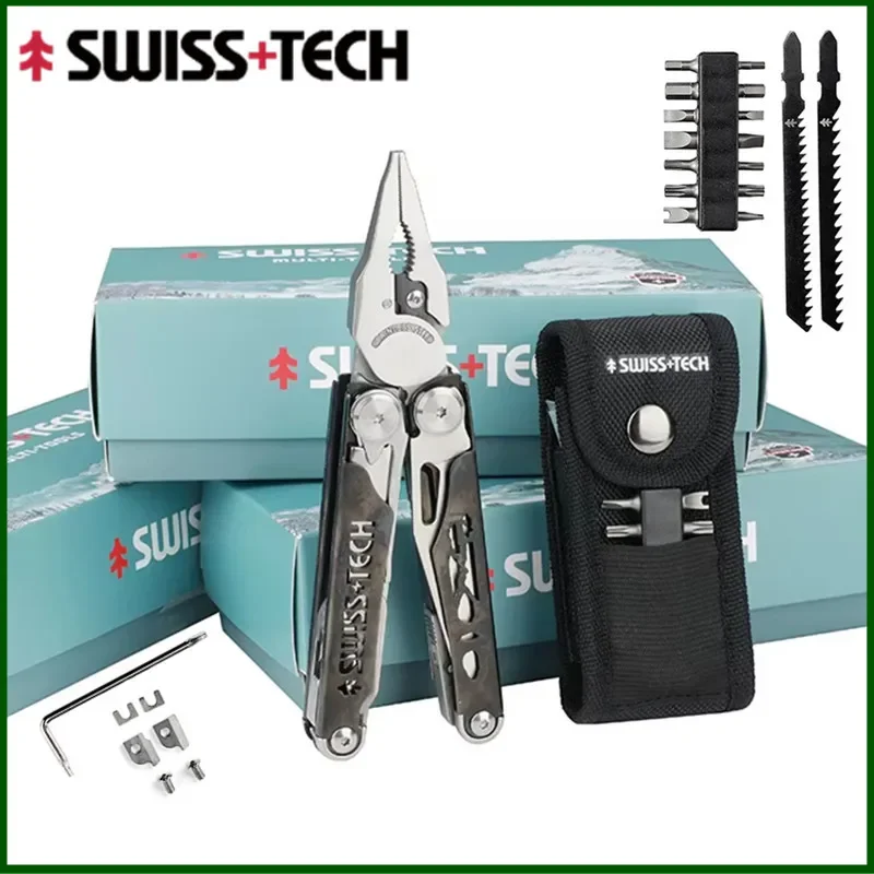 SWISS TECH 37 IN 1 Multitool Pliers Folding Knife Replaceable Parts Outdoor EDC Tools Kit Set Survival Hiking Camping Supplies
SWISS TECH 37 IN 1 Multitool Pliers Folding Knife Replaceable Parts Outdoor EDC Tools Kit Set Survival Hiking Camping Supplies