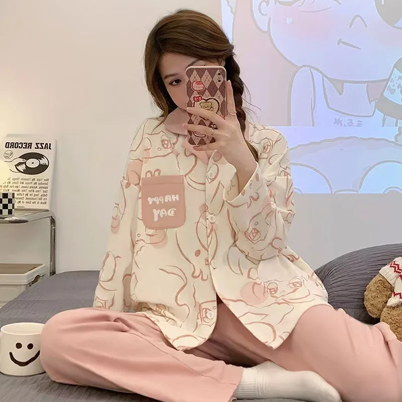 Spring and Autumn New Pajamas Homewear Women Winter Girls Homewear Set Students Sweet Cute Long-Sleeved Pajamas Homewear Set
Spring and Autumn New Pajamas Homewear Women Winter Girls Homewear Set Students Sweet Cute Long-Sleeved Pajamas Homewear Set