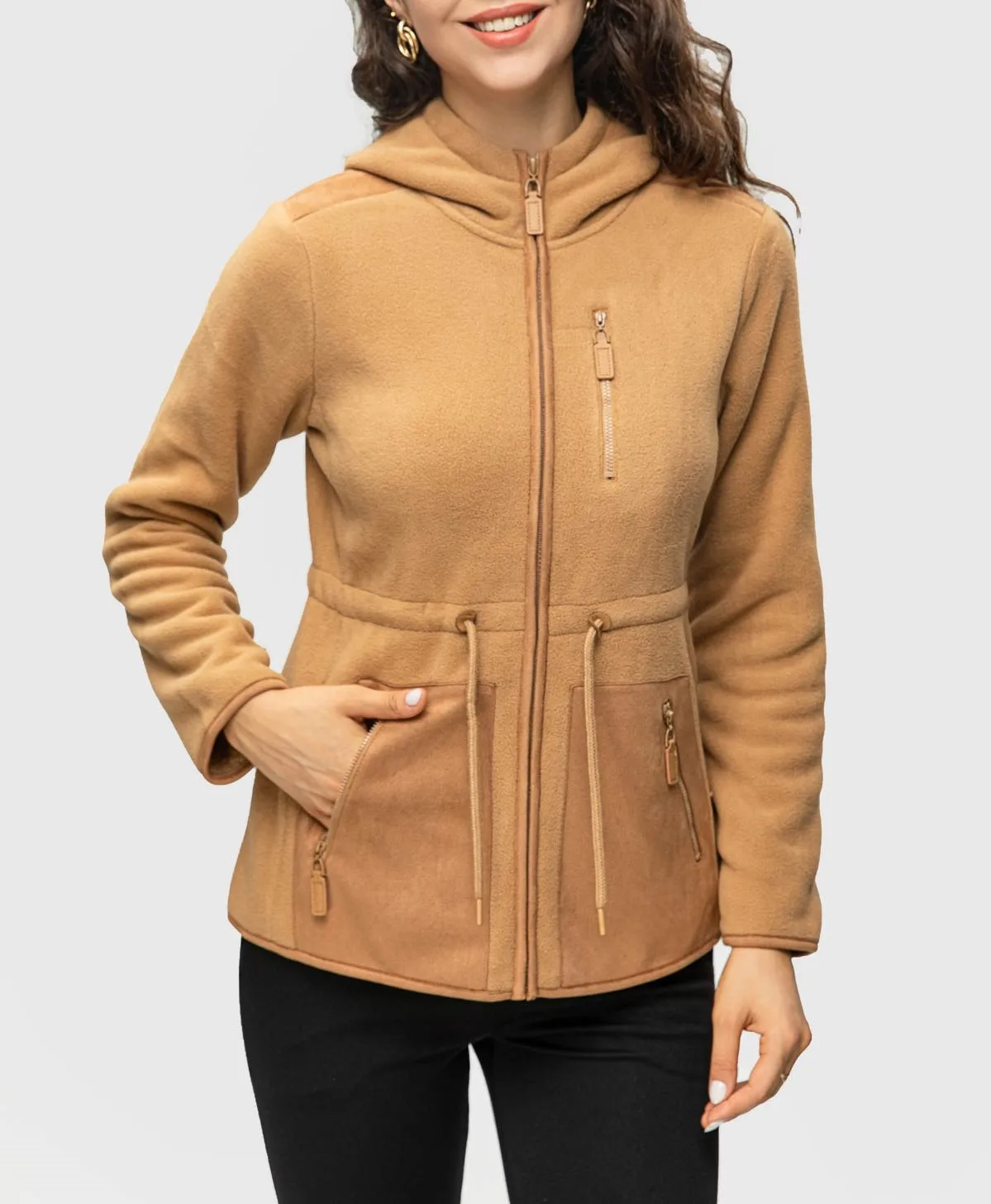 Женская флисовая куртка с капюшоном FASHIONSPARK, приталенная куртка на молнии с регулируемой талией, пушистая мягкая теплая зимняя верхняя одежда, пальто
Женская флисовая куртка с капюшоном FASHIONSPARK, приталенная куртка на молнии с регулируемой талией, пушистая мягкая теплая зимняя верхняя одежда, пальто