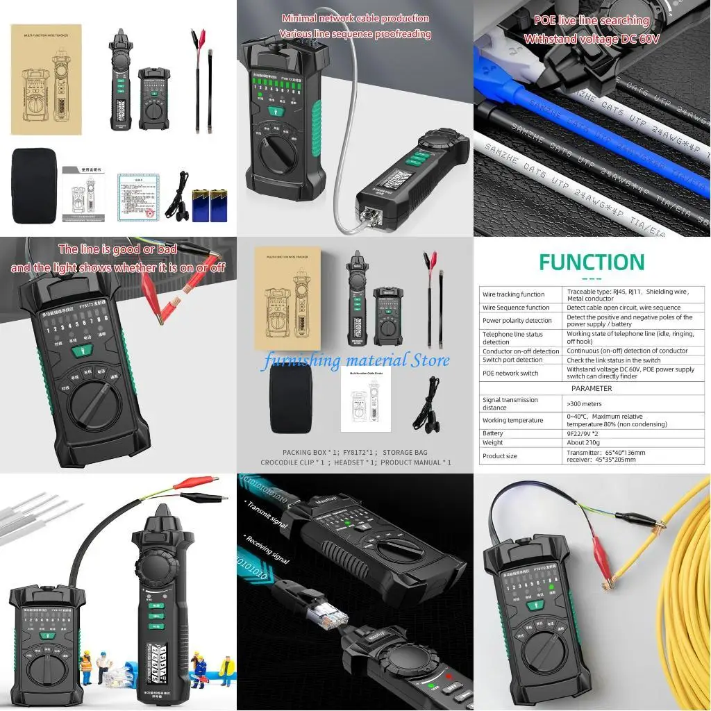 Y5GD Ethernet-Network Cable Tester Check RJ45/RJ11 Measure Testing Wire Sensitive Telephone Cable Tester LCDScreen
Y5GD Ethernet-Network Cable Tester Check RJ45/RJ11 Measure Testing Wire Sensitive Telephone Cable Tester LCDScreen